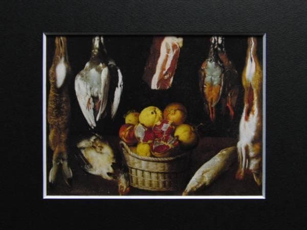 A・ロアルテ、獲物と果物、希少な額装用画集より、美品、新品額装付