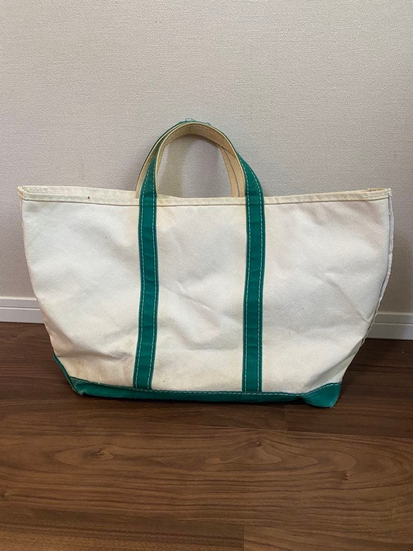 美品　ギザタグ LL Bean トート グリーン L ビーン 80s