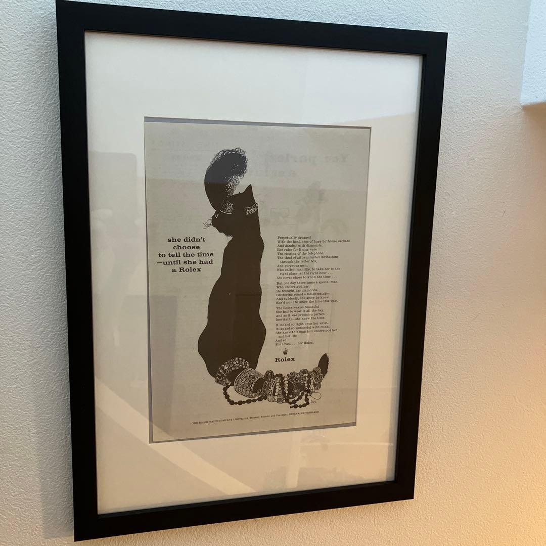 Rolex Lucky black cat 広告　額装済　No,2