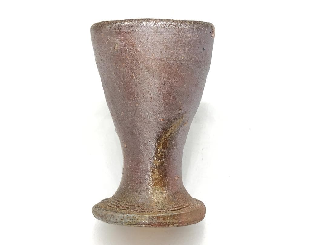 【 和仁正興（栄光）作 馬上杯 】　備前　共箱付　未使用　松坂屋共シール