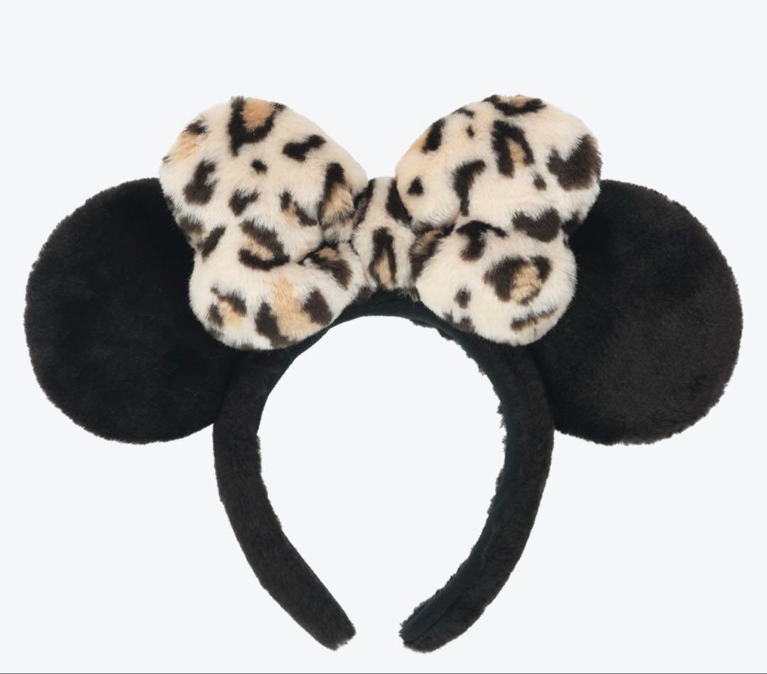 ミッキー耳カチューシャ ヒョウ柄リボン - メルカリ