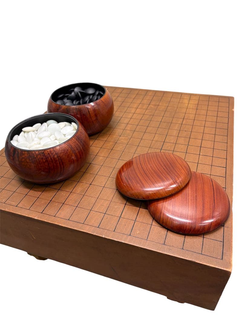 中古】囲碁盤 へそ 脚 木製 （碁石・碁笥付き） 19路盤 - メルカリ