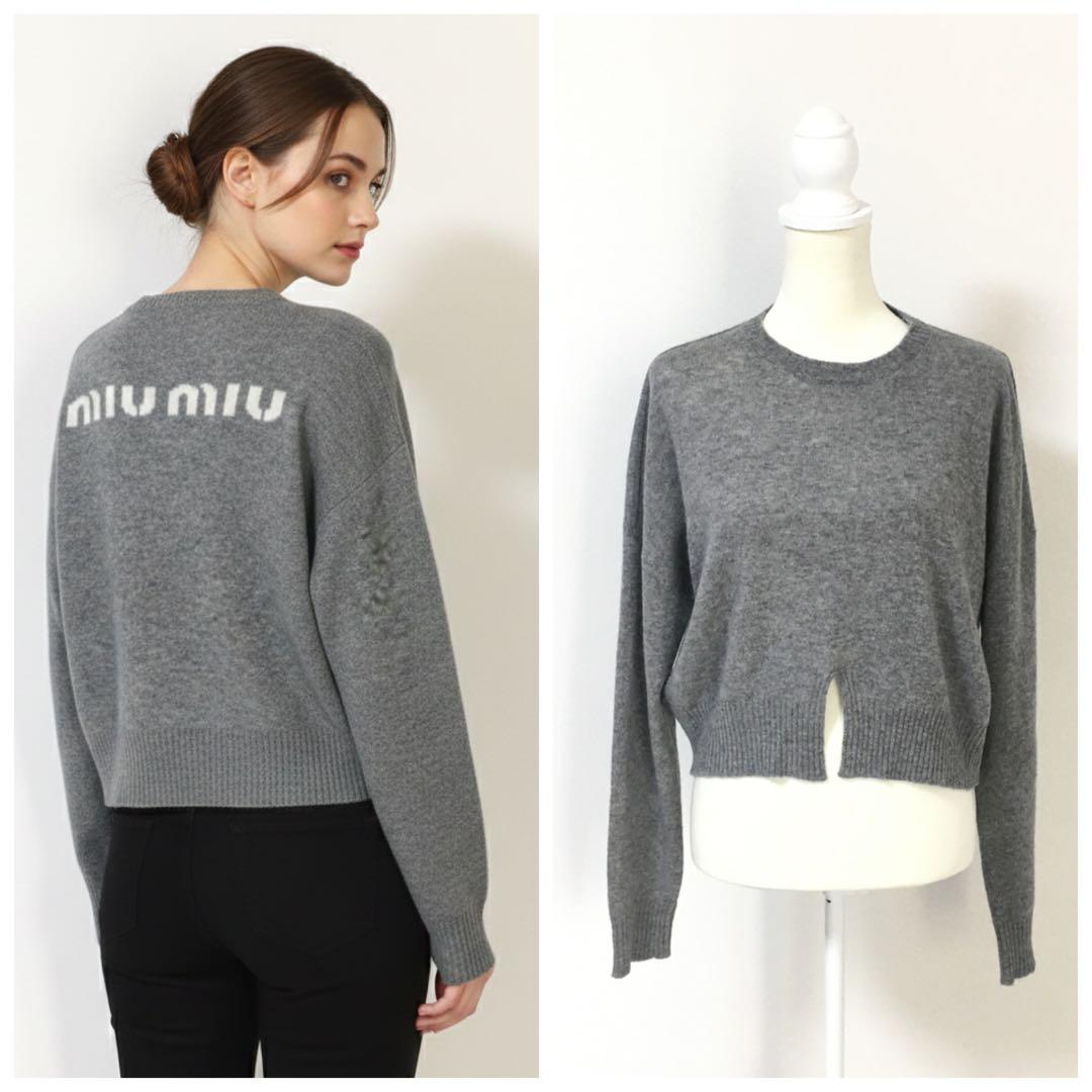 美品 miu miu ミュウミュウ カシミヤ100% バッグロゴ セーター - メルカリ