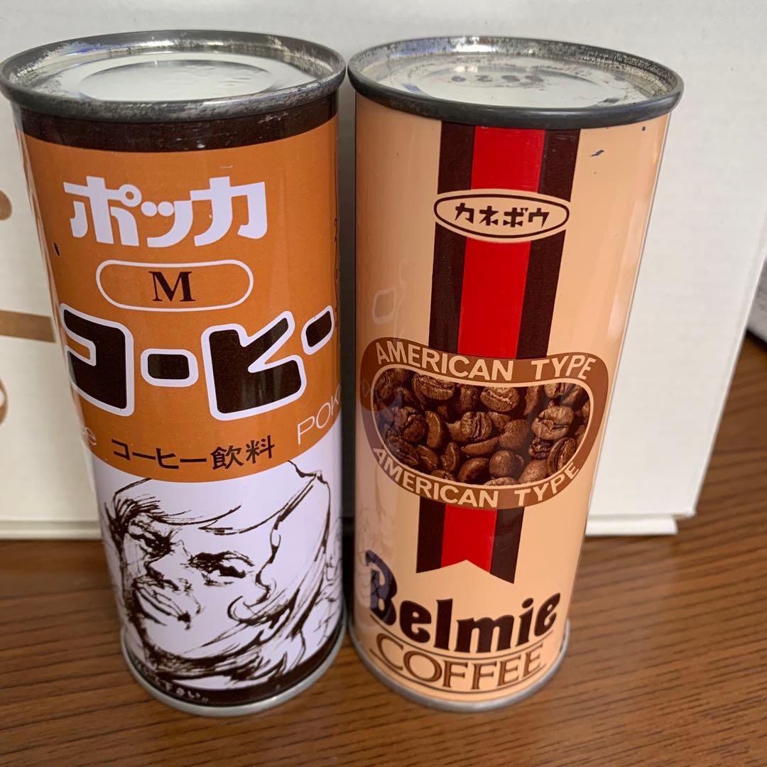 昭和レトロ 空き缶 1970年代 ベルミーコーヒー ポッカコーヒーM - メルカリ