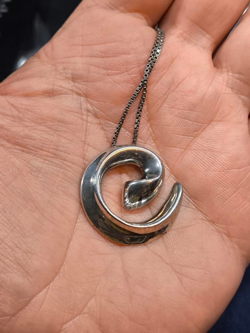 ヴィンテージ イタリア製 925シルバー モダンデザイン ZetaX ネックレス