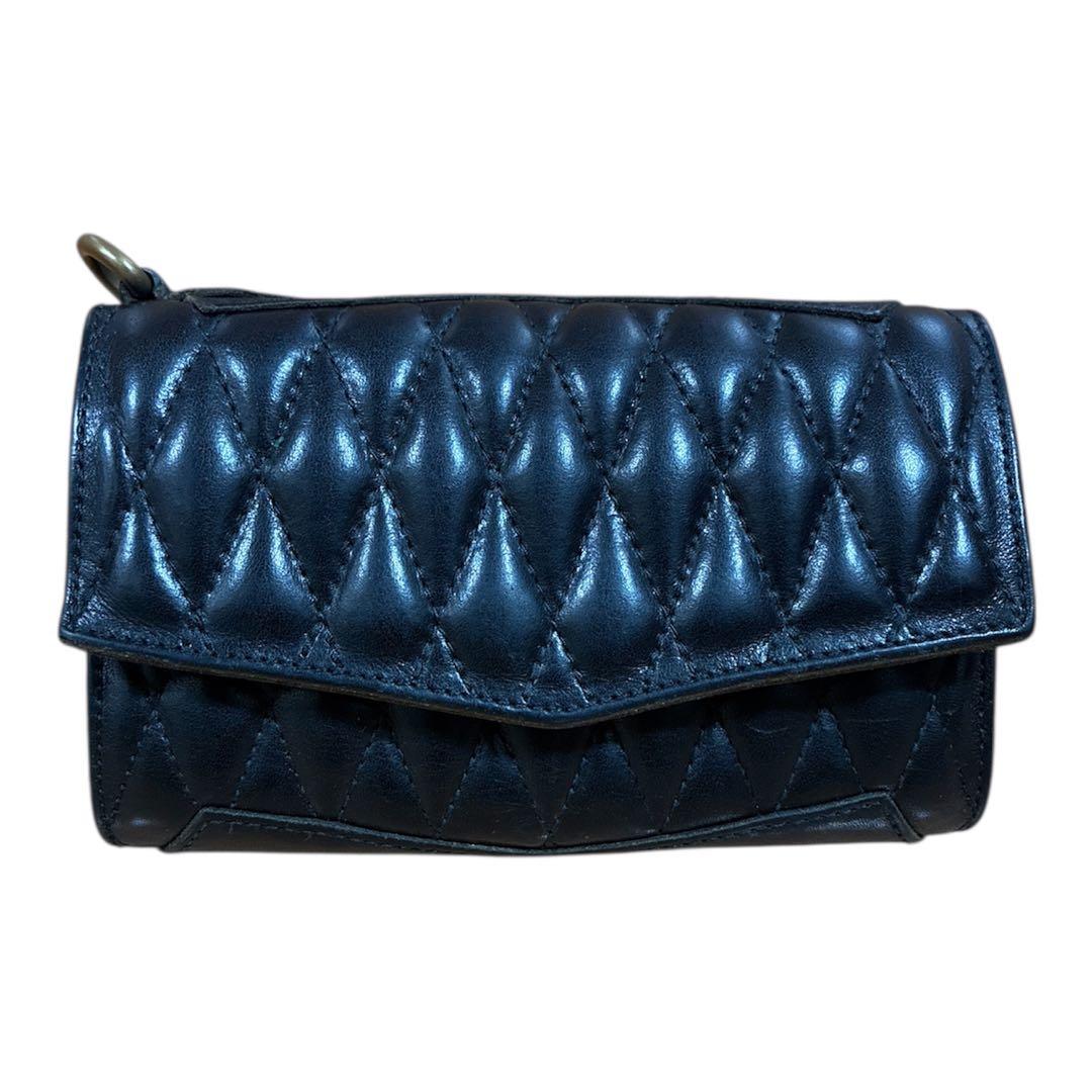 希少　ストームベッカー　三つ折り財布キルティングブラックstormbecker