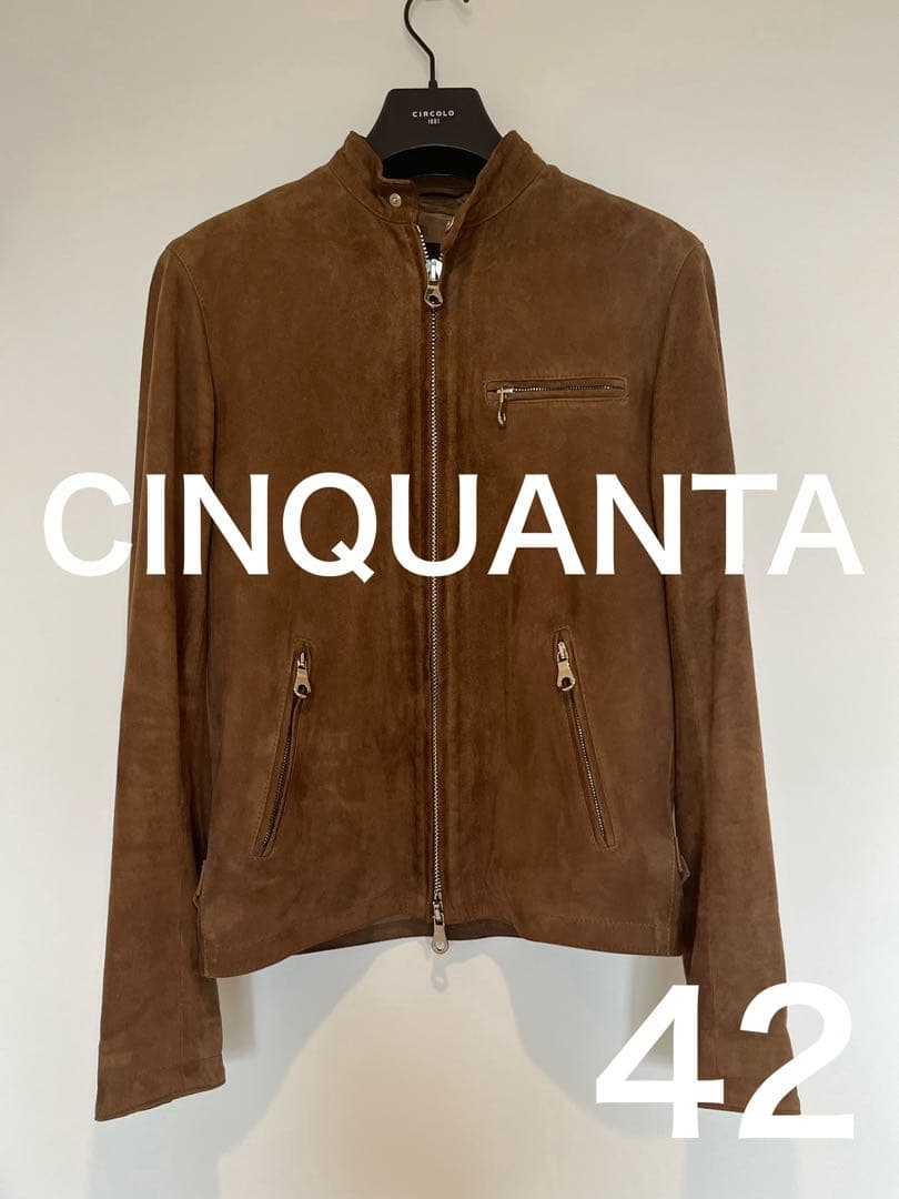 美品 CINQUANTA チンクアンタ スエード スウェード シングルライダース