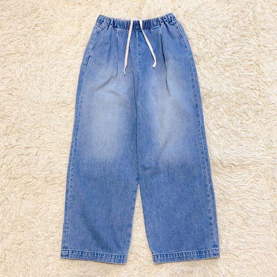 【美品】かぐれ フェードデニムイージーパンツ ウエストゴム 近年モデル 大人気