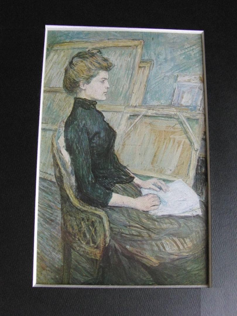 トゥールーズ＝ロートレック、【エレーヌの肖像】、希少な額装用画集より