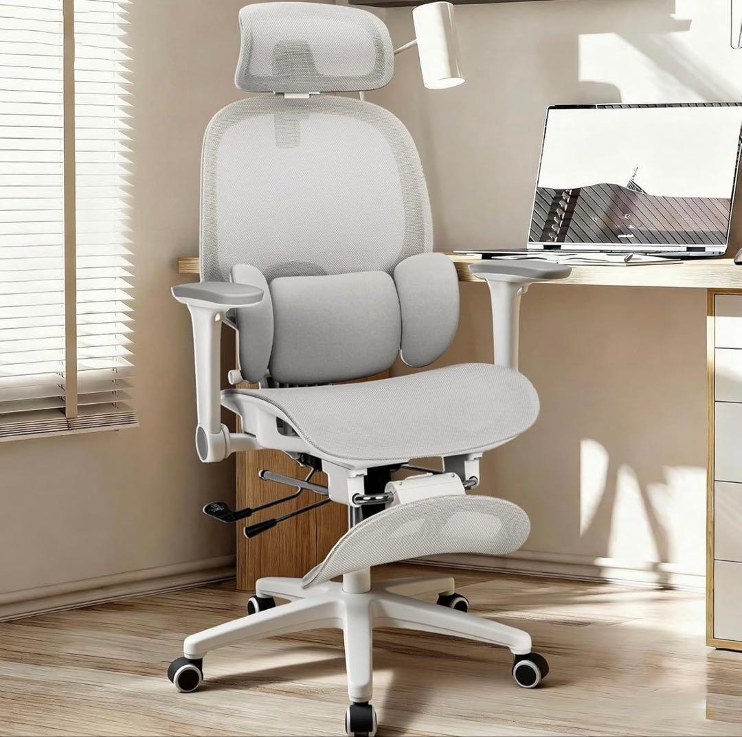 オフィスチェア メッシュ デスクチェア 独立型3ゾーンランバーサポート