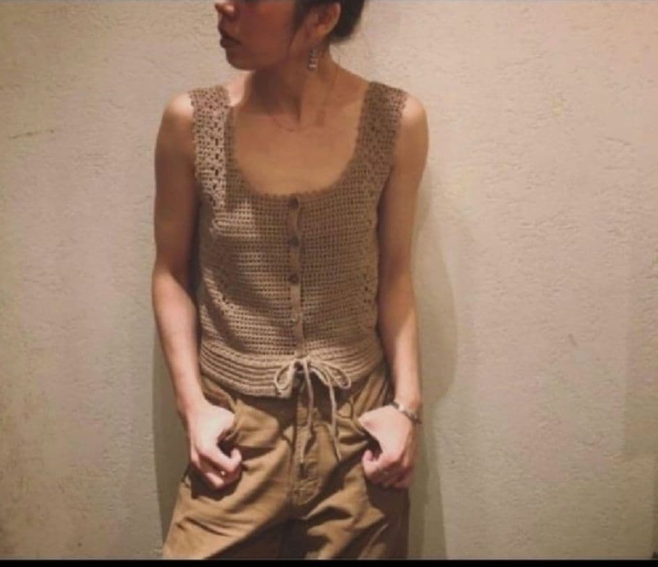 nowos かぎ針編み　ニット　トップス　クロシェ