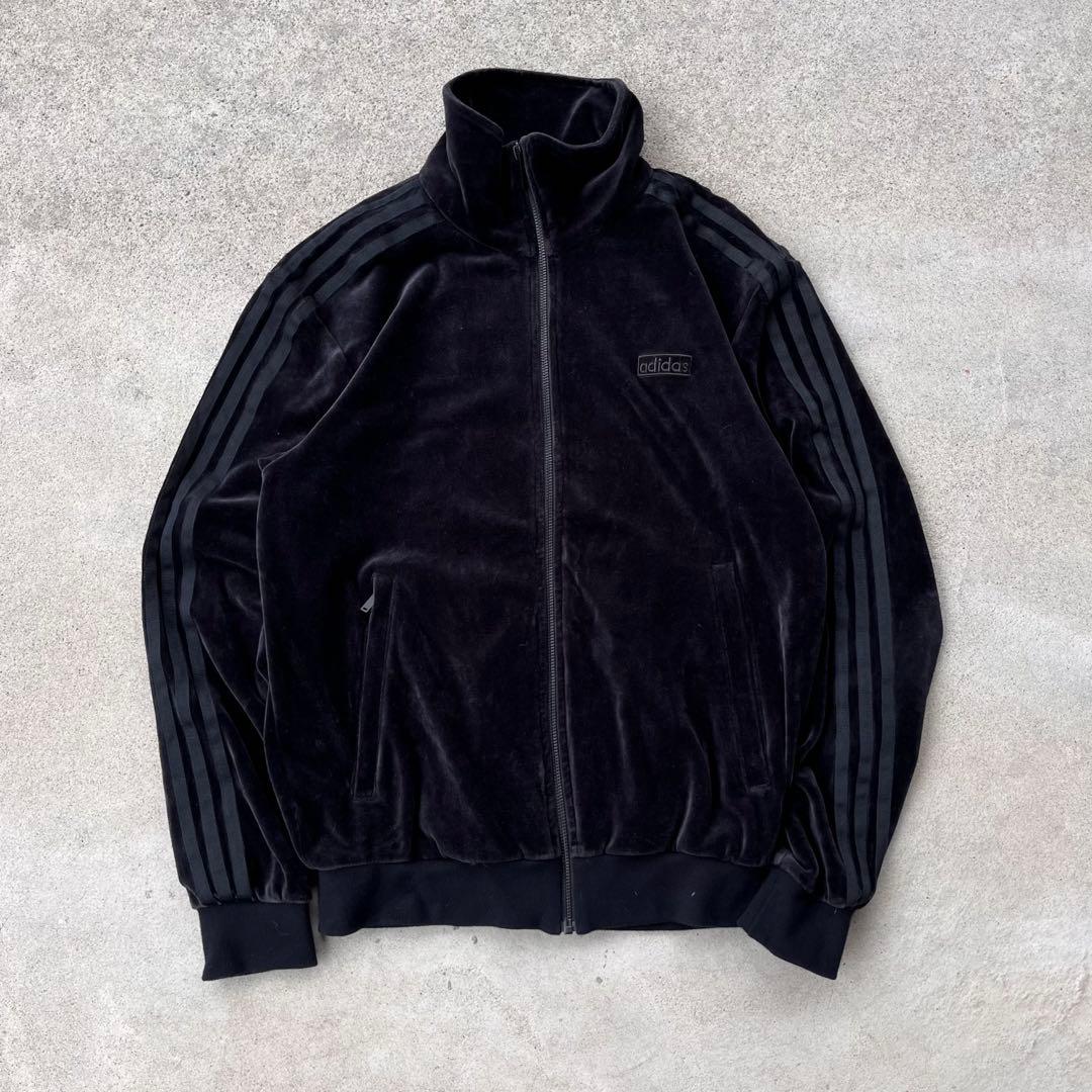 adidas ブラック ベロア トラック ジャケット ジャージ 常田大希