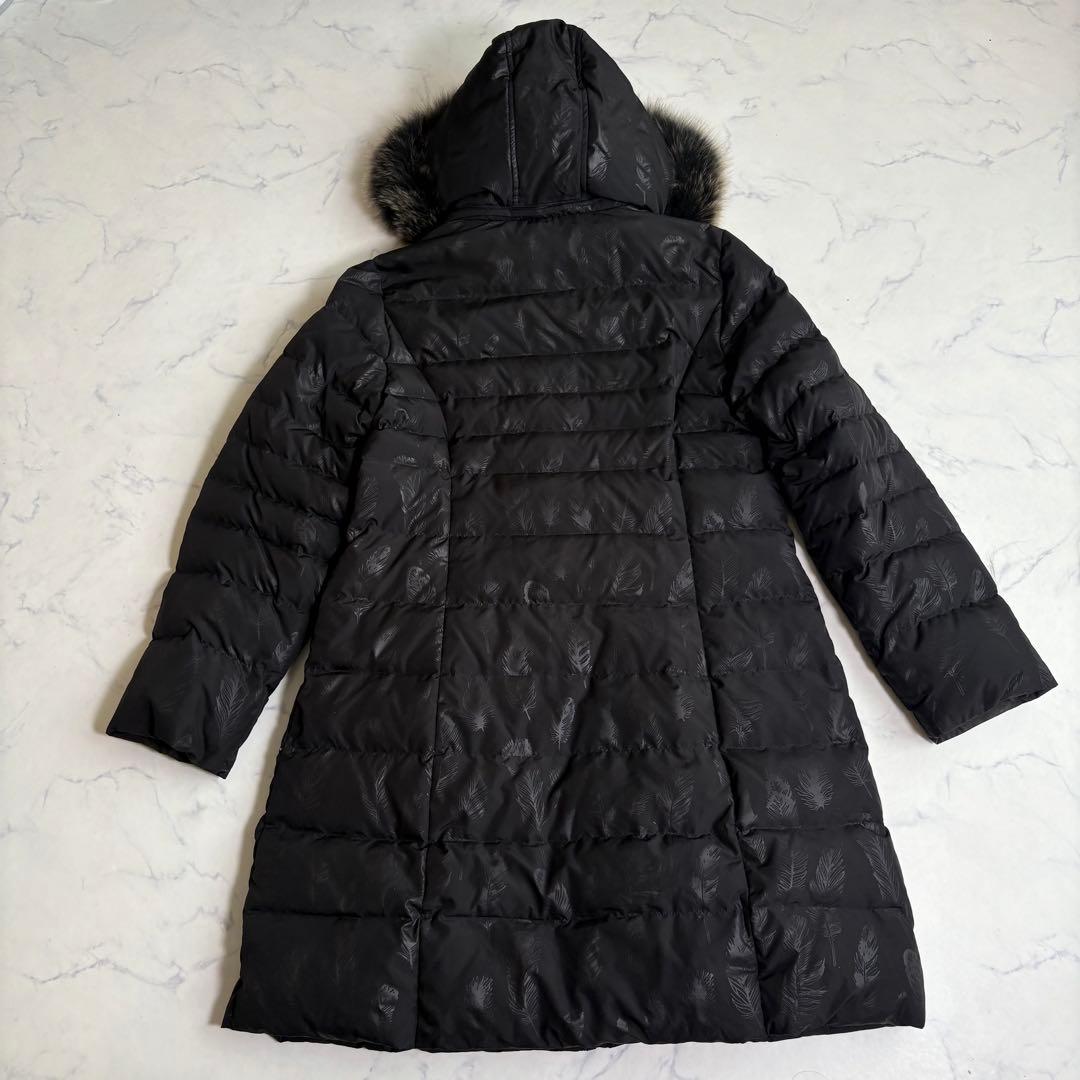 新品 BALMAIN ロングダウンコート ブルーフォックスファー M ブラック