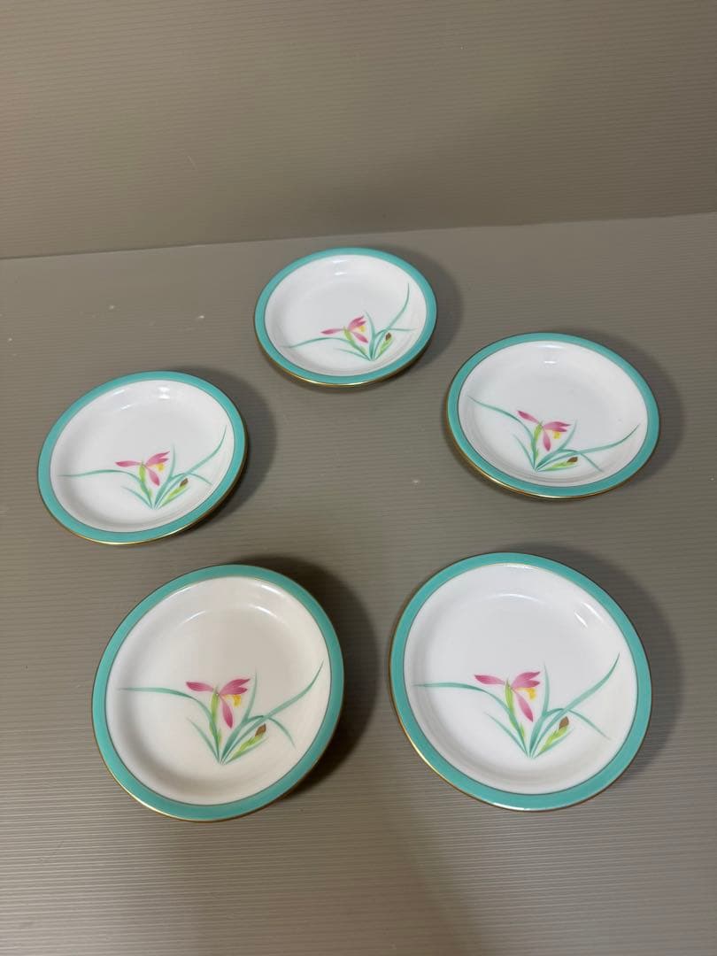 2242 香蘭社　金彩　小皿　5客　未使用