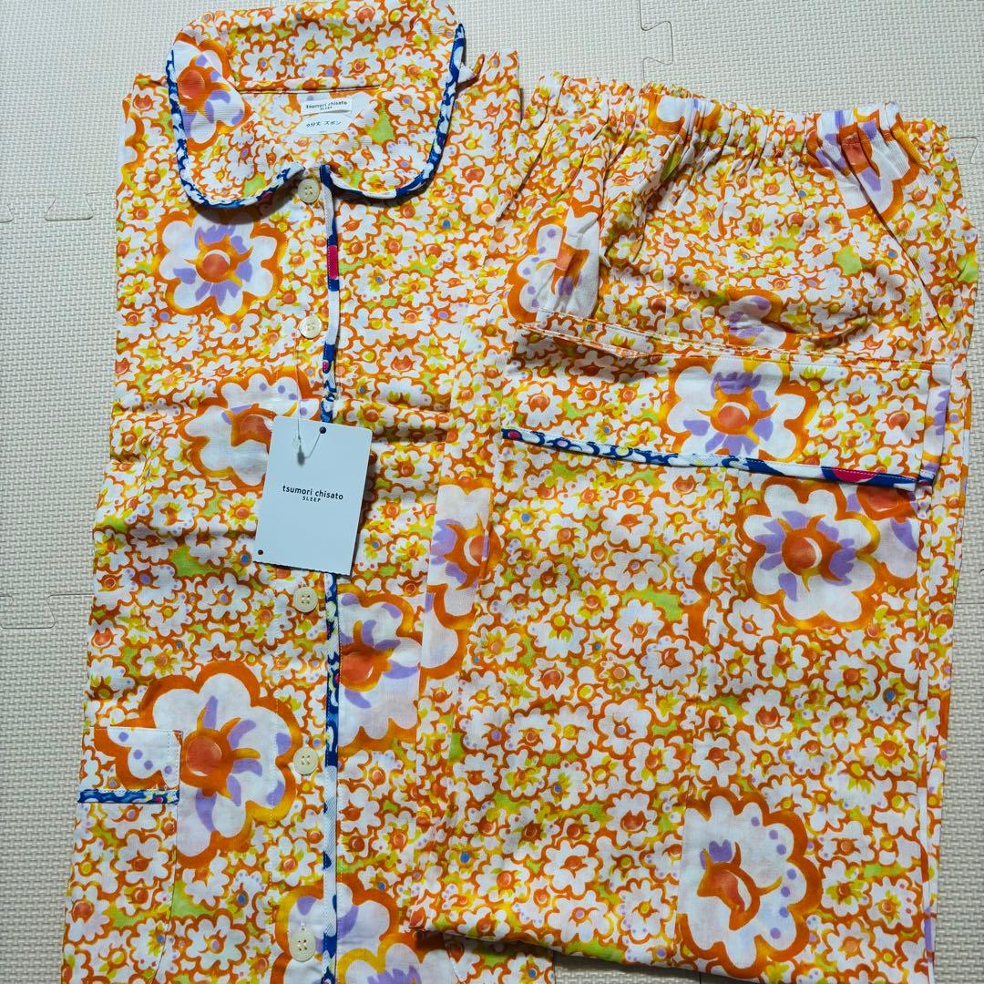 新品タグ付】【完売品】ツモリチサト 花柄オレンジパジャマキャット