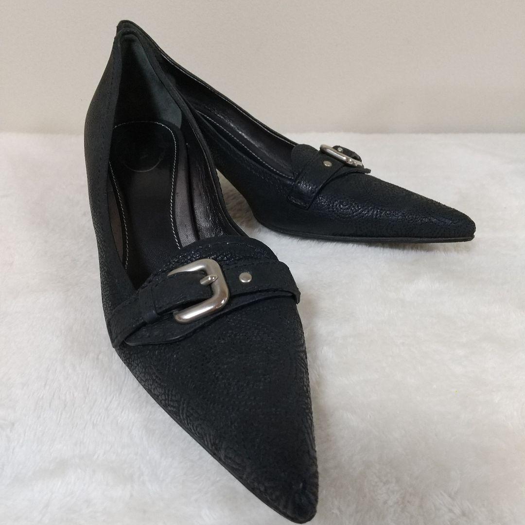 美品❢ PRADA ポインテッドトゥ BLACK ローヒール 26cm - メルカリ