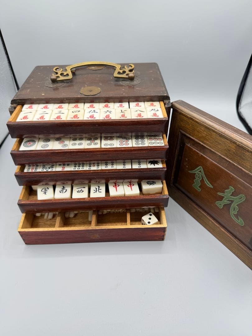 麻雀牌 木箱 レトロ 当時もの アンティーク