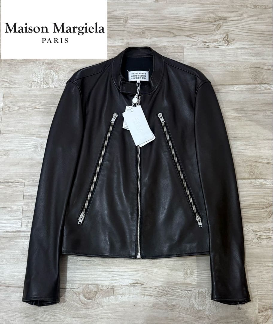 メゾンマルジェラ　八の字ライダースジャケット　5zip レザーライダース　46 Maison Margiela（旧Maison Martin Margiela） - MARTIN MARGIELA