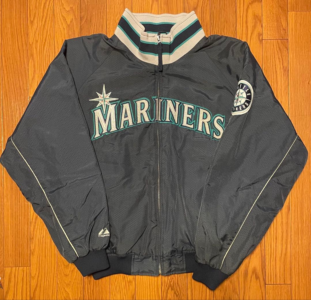 MLB マリナーズ Majestic オーセンティック 中綿 フリース裏地 L