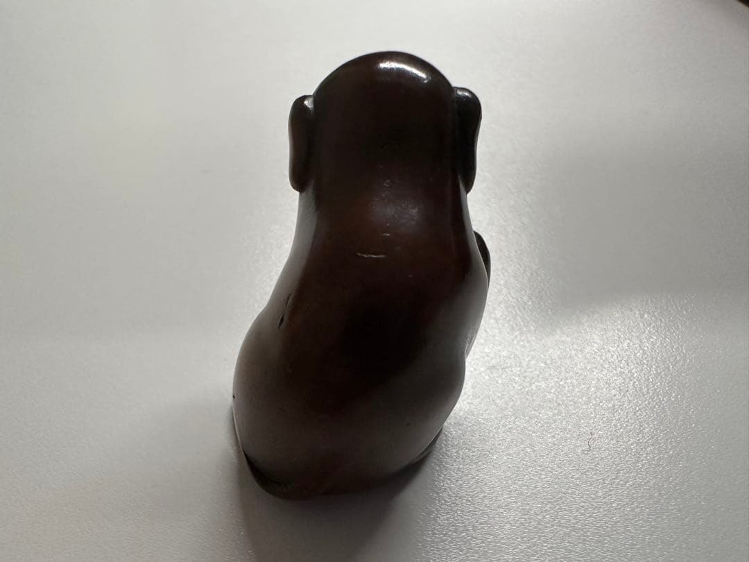 犬の根付(netsuke) 木製 江戸時代 美術品・アンティーク・コレクション