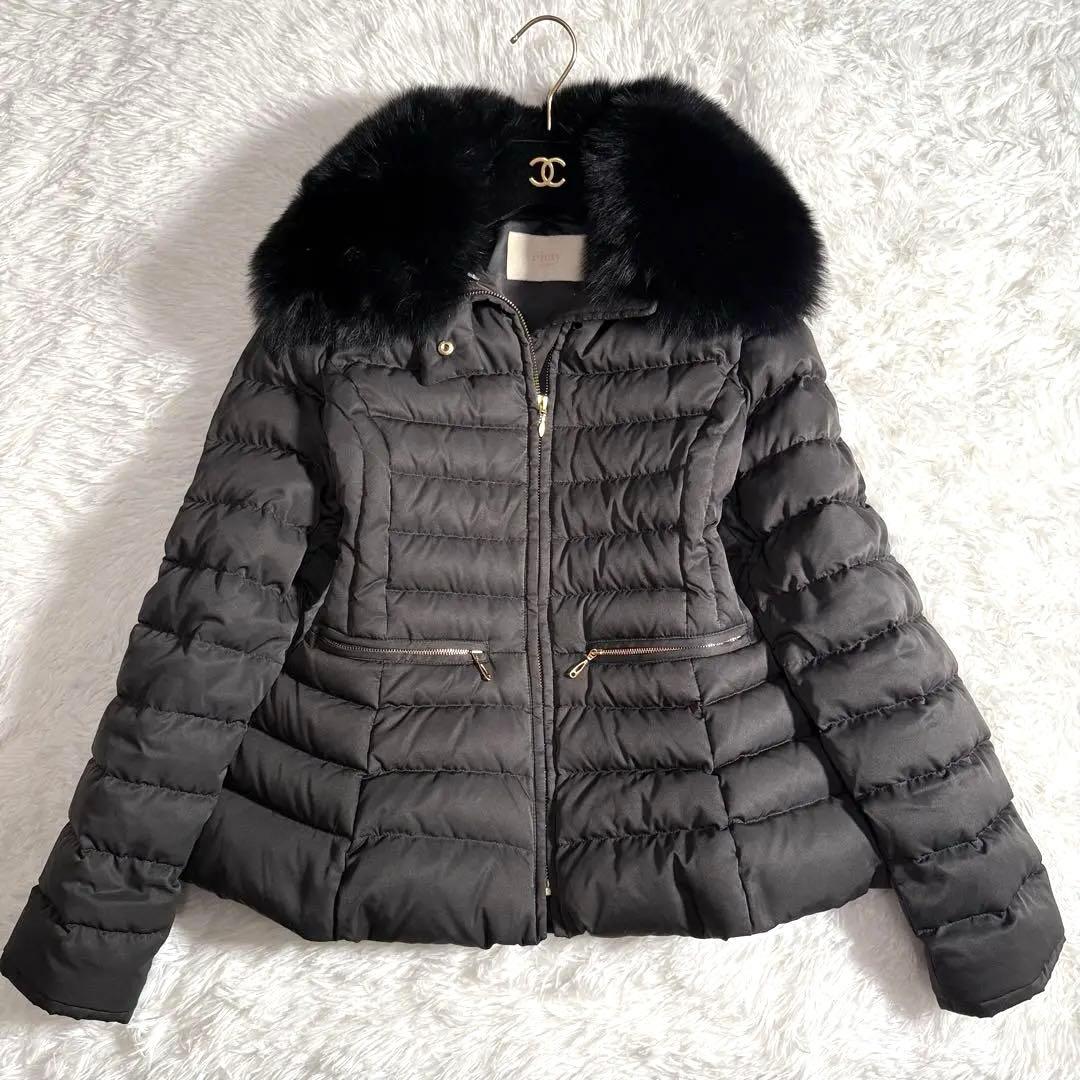 エイミーイストワール ペプラムショートダウンジャケット コート Aライン ファー