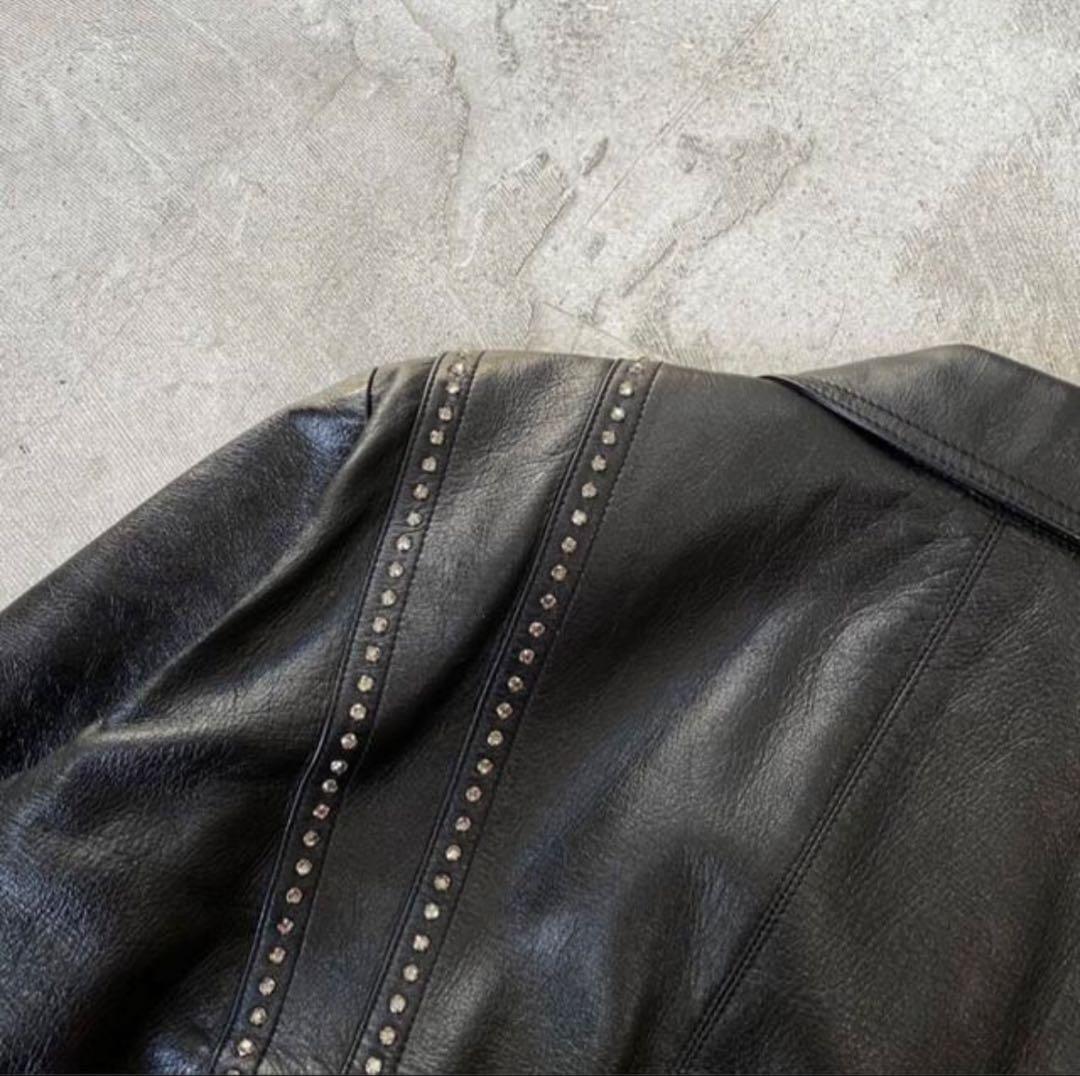 CELINE 19SS ラムスキンラインストーンレザージャケット - メルカリ