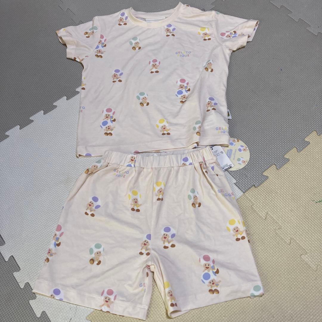 【スーパーマリオ】【キッズ】キノピオTシャツ&ショートパンツセット スーパーマリオ】【メンズ】キノピオ＆ヨッシージャガードプルオーバー