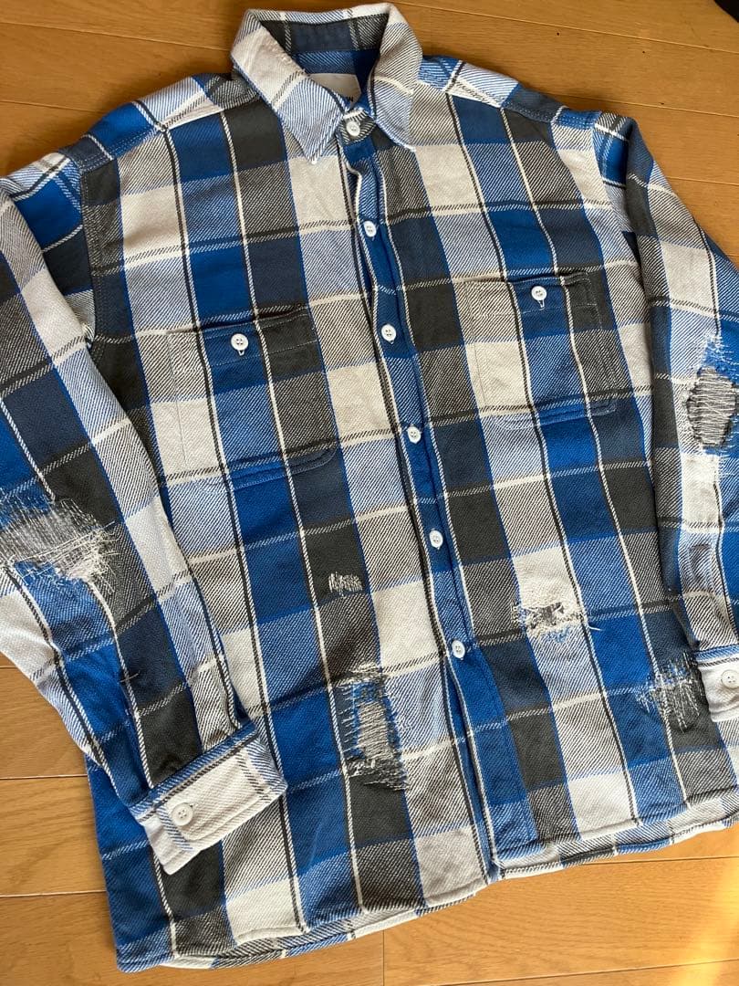 美品 BOW WOW REPAIR AGEING FLANNEL SHIRTS