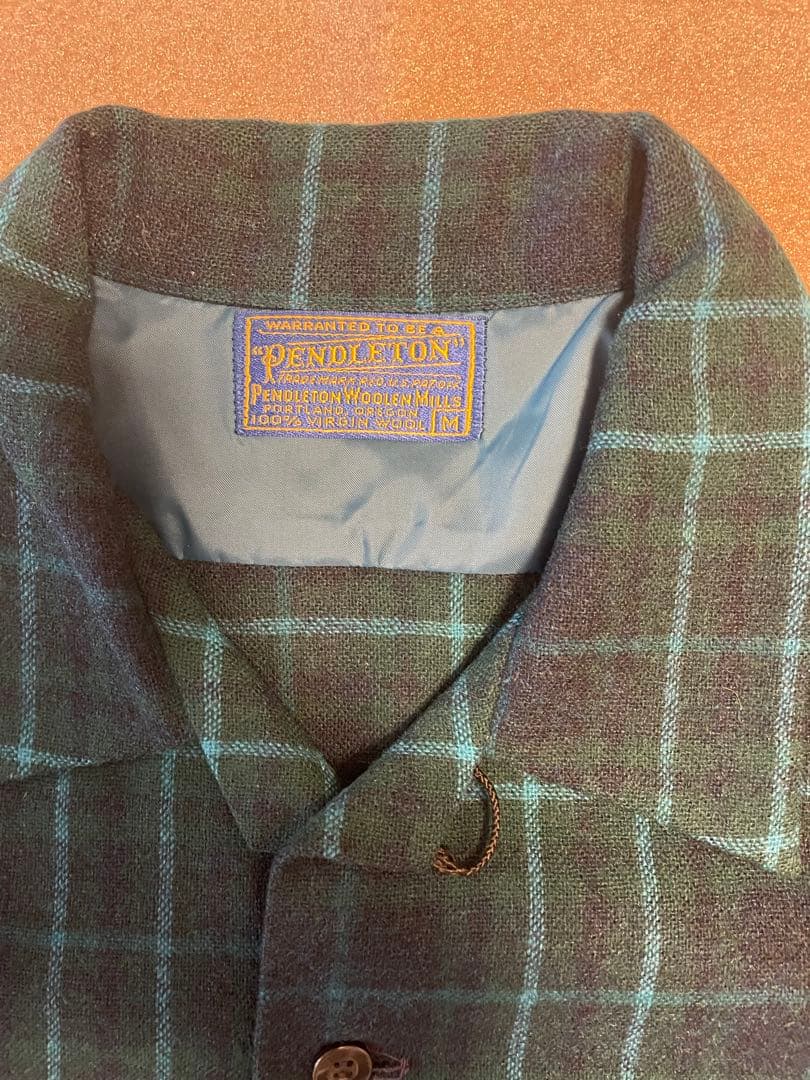 60'sペンドルトン ボードシャツ 好配色 グリーン×ブラック - メルカリ