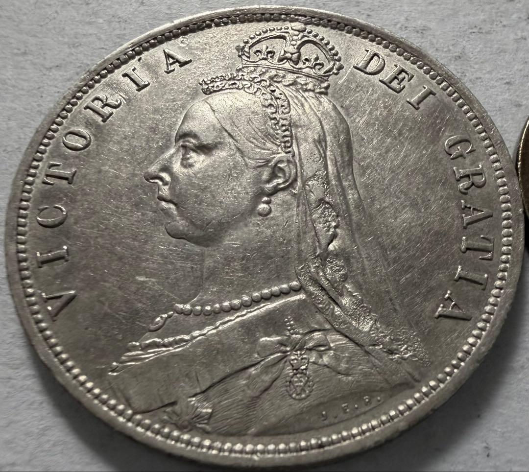 R*a様 1887年英国ジュベリーヘッドヴィクトリア女王 ハーフクラウン銀貨　ハ NGC鑑定MS62 ジュビリーヘッド 1887年 クラウン銀貨 ヴィクトリア女王