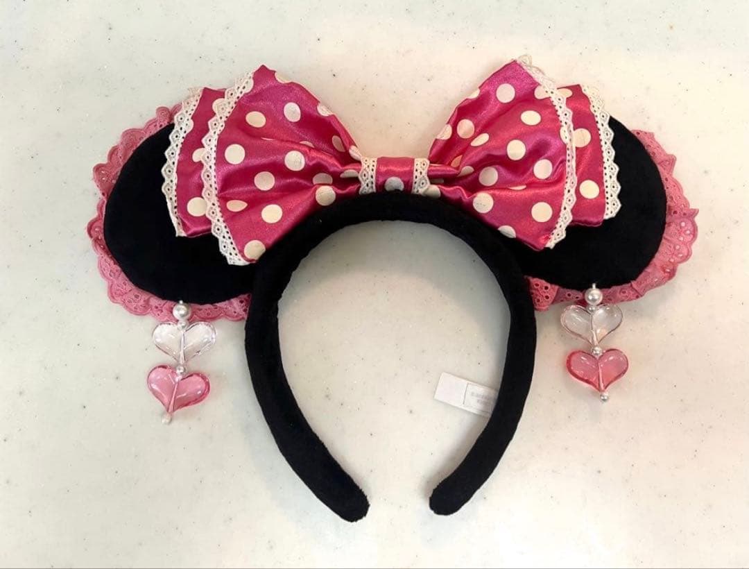 ディズニー ミニー カチューシャ ピンク イヤリング