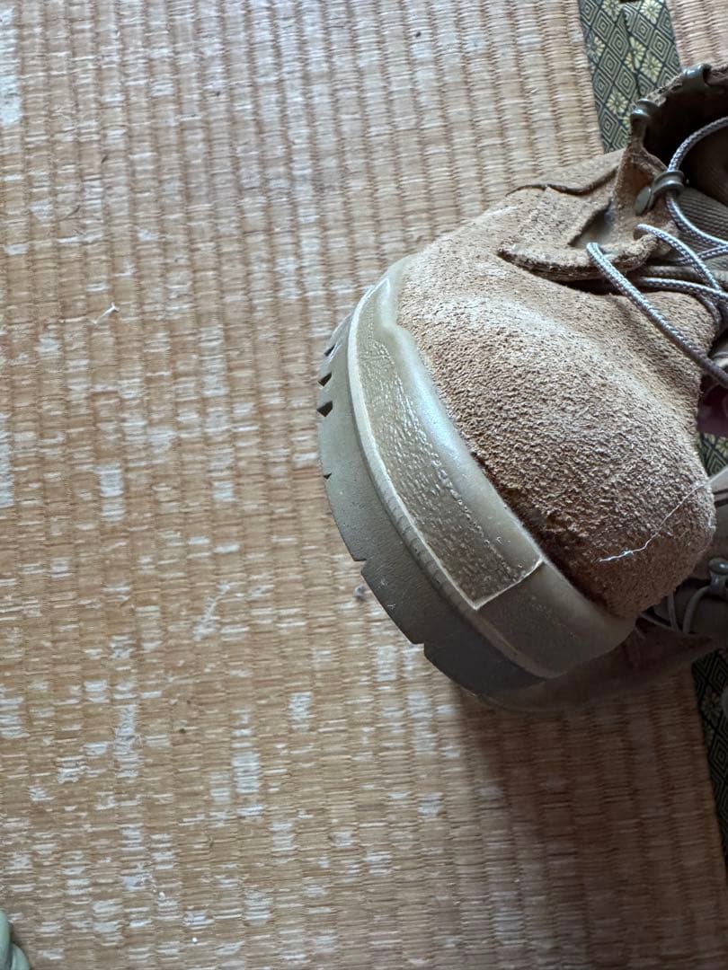 防水性ベージュハイカットミリタリーブーツus 5.5 j p 23.5 - メルカリ