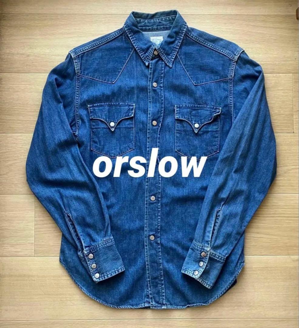 orslow ダンガリーデニムシャツ 美品✨orSlow デニムシャツ ウエスタン ボタン ダンガリー - メルカリ