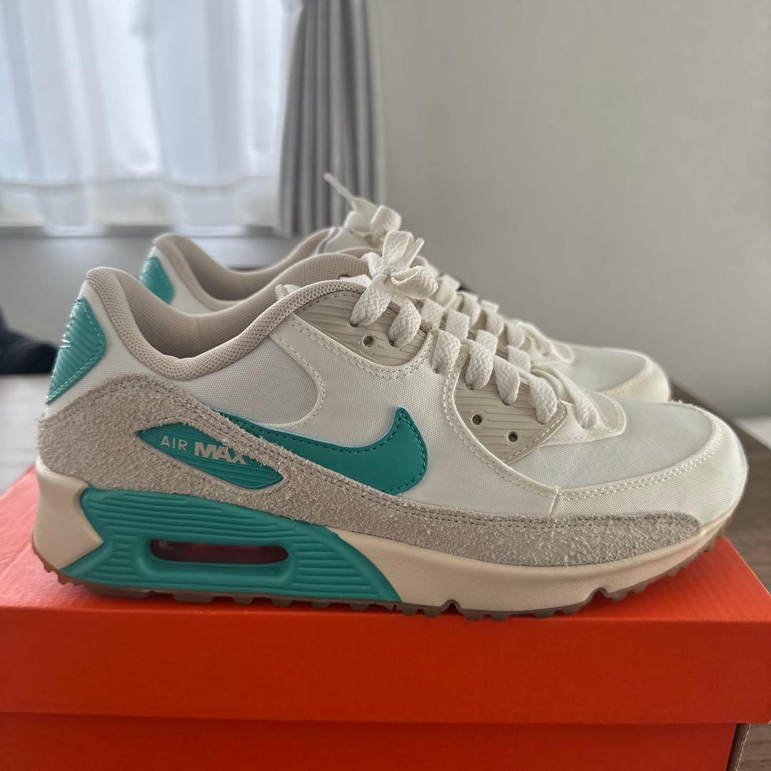 Nike Air Max ホワイト/ティール シューズ/ゴルフ NIKE AIR MAX 90 G 