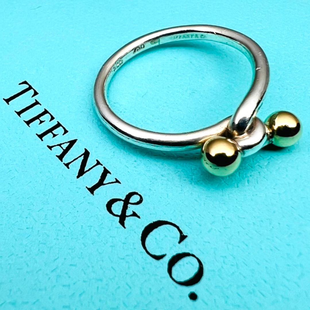 【極美品】TIFFANY リング 指輪 コンビ フックアイ ラブノット 750