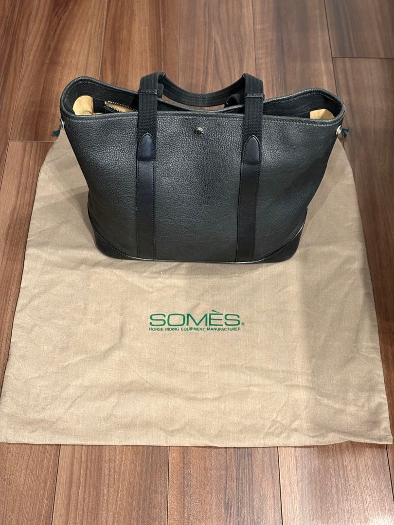 ダークグレー レザー トートバッグ