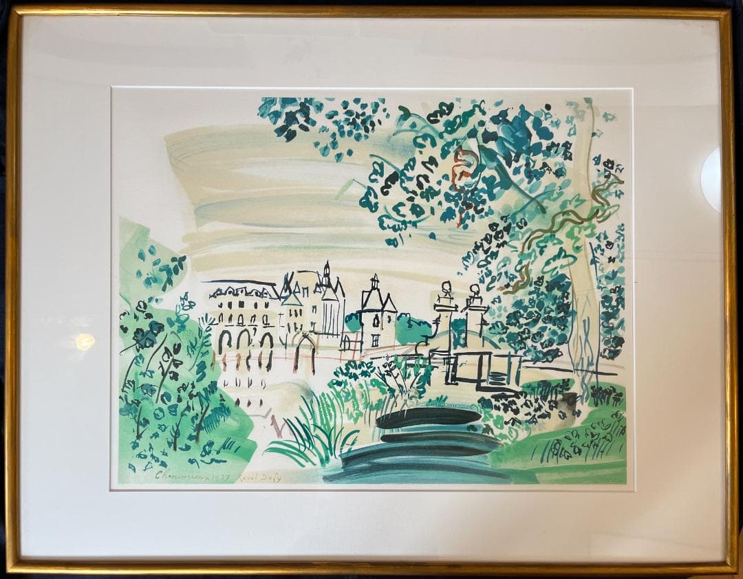 ラウル・デュフィ『シュノンソー』版画 額装済み【サイン・版元刻印 有】