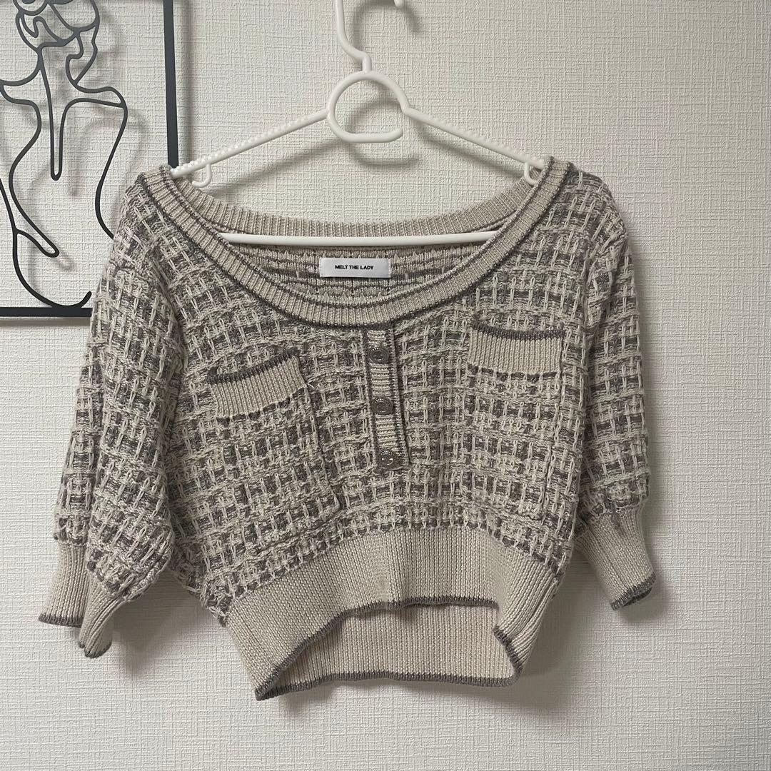最終値下げ メルトザレディ クロップドニットトップス melt the lady
