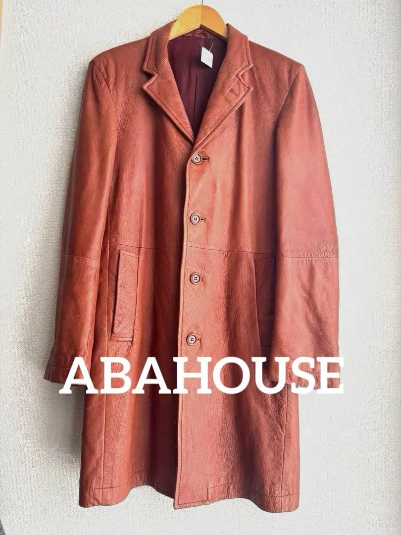 ◆ABAHOUSE◆90s00sデザイナーズ　レザーコート レトロ古着　茶