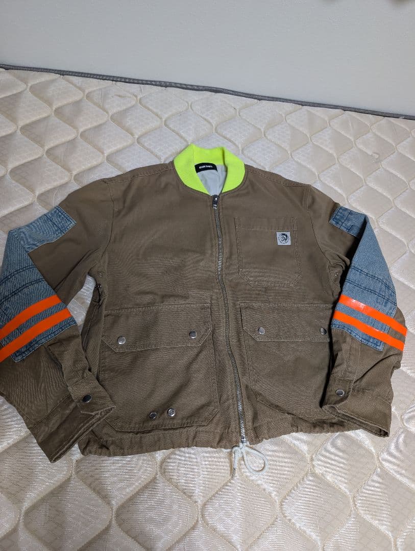 DIESEL ジャンパー ブラウン/ネオンイエロー