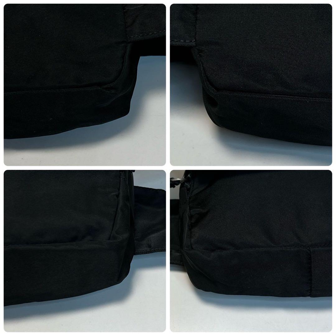 k45【極美品】プラダ 三角ロゴ ナイロン ブラック ウエストバッグ