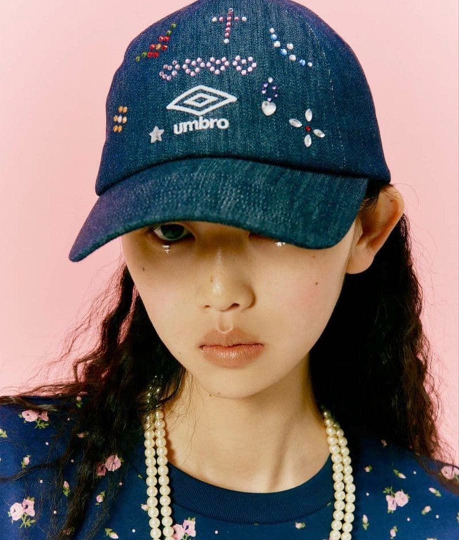 美品 【UMBRO×Casselini】ストーンCAP デニム