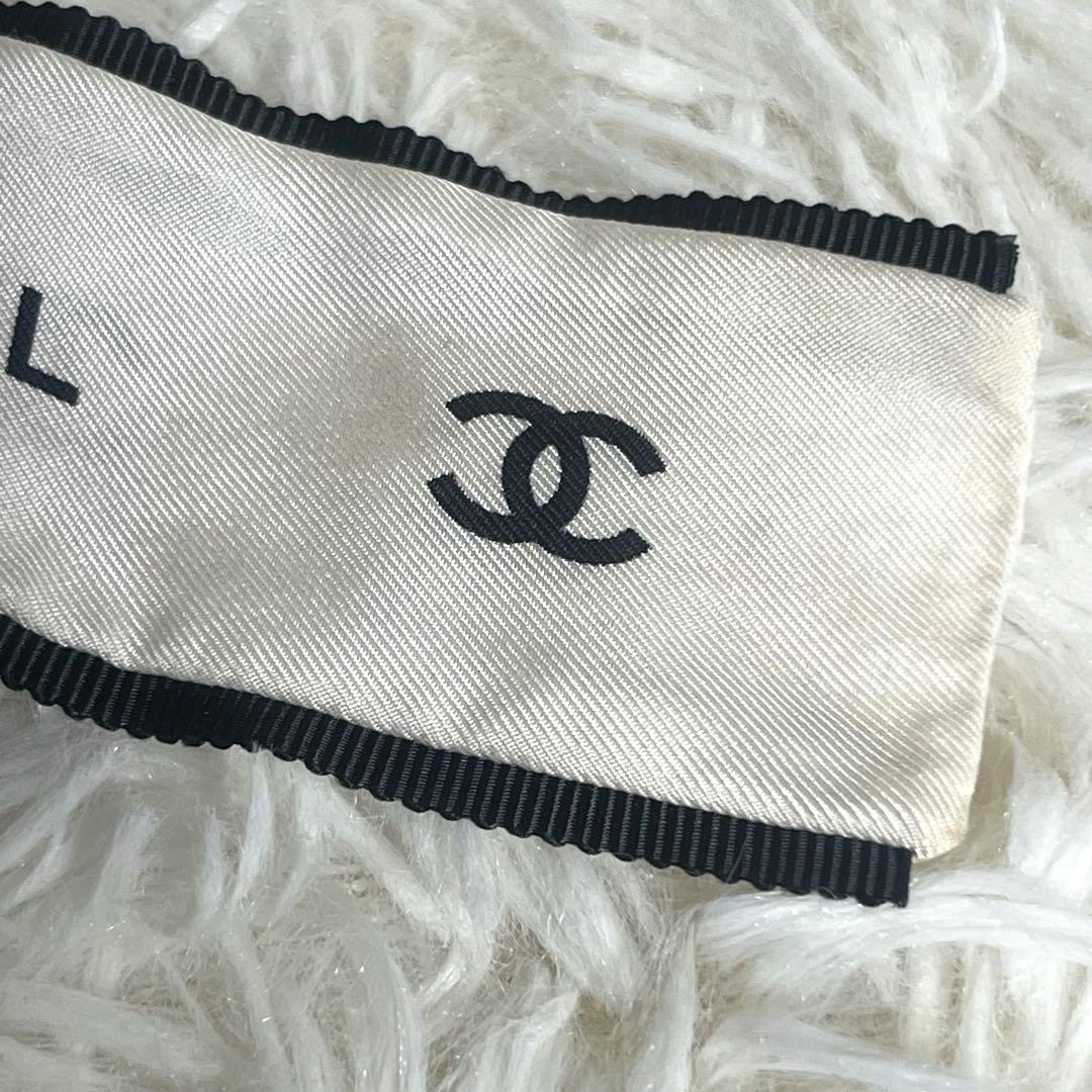 希少 CHANEL シャネル ヘアゴム シュシュ リボン ココマーク エクリュ