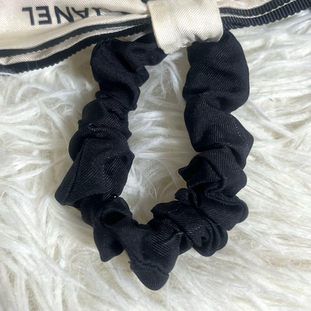 希少 CHANEL シャネル ヘアゴム シュシュ リボン ココマーク エクリュ