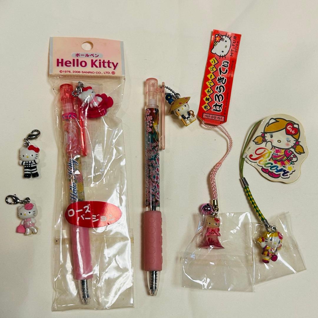 ご当地キティ　根付ストラップ　ボールペン　ファスナーマスコット　6点セット