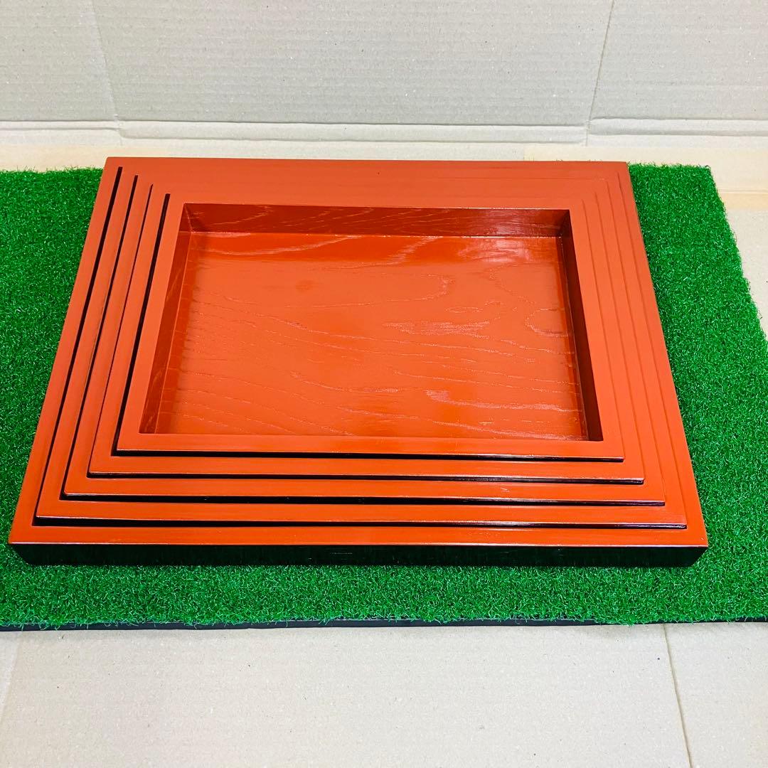 紀州漆器 雅盆 5枚組 ＆ 脇取盆 5枚組 合計10枚入れ子セット 新品