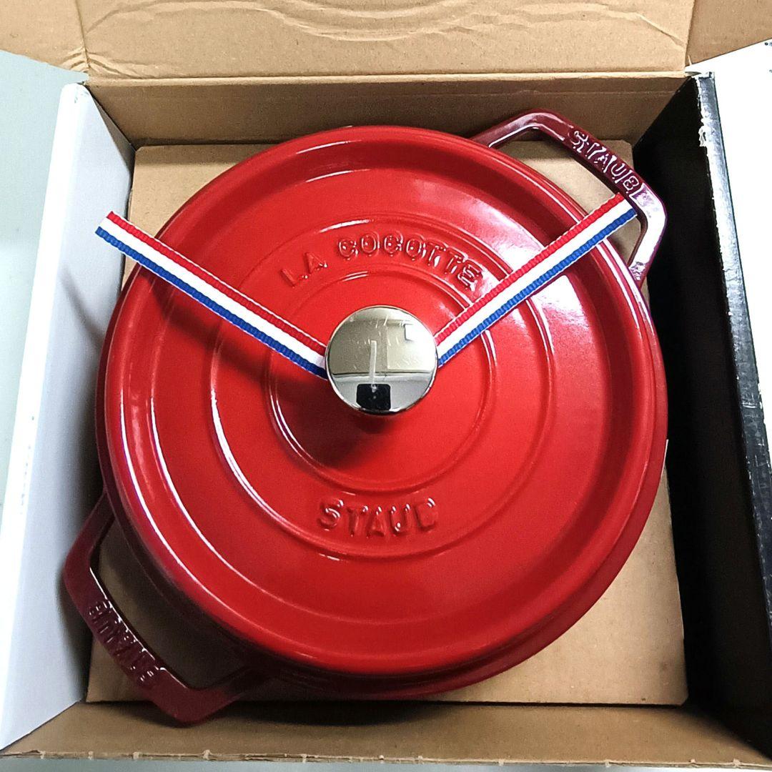 ストウブ　ココット　ラウンド　22センチ　チェリー　赤