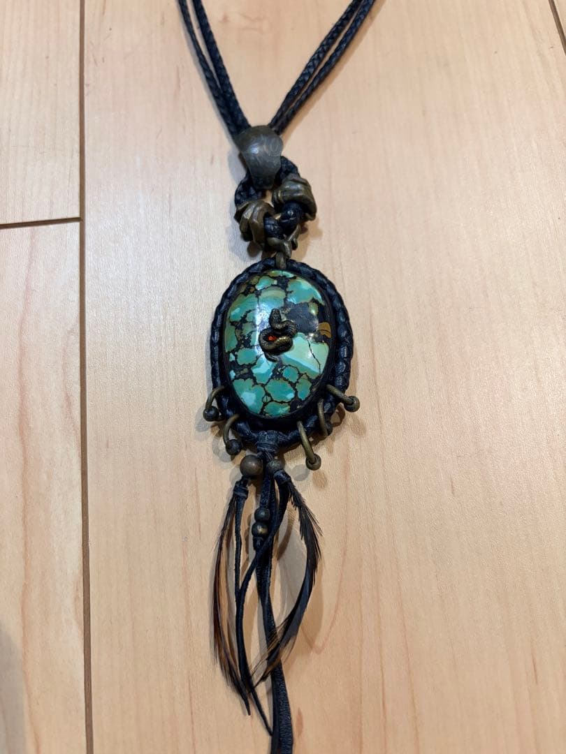 14th addition Wild Heart ターコイズ レザーネックレス