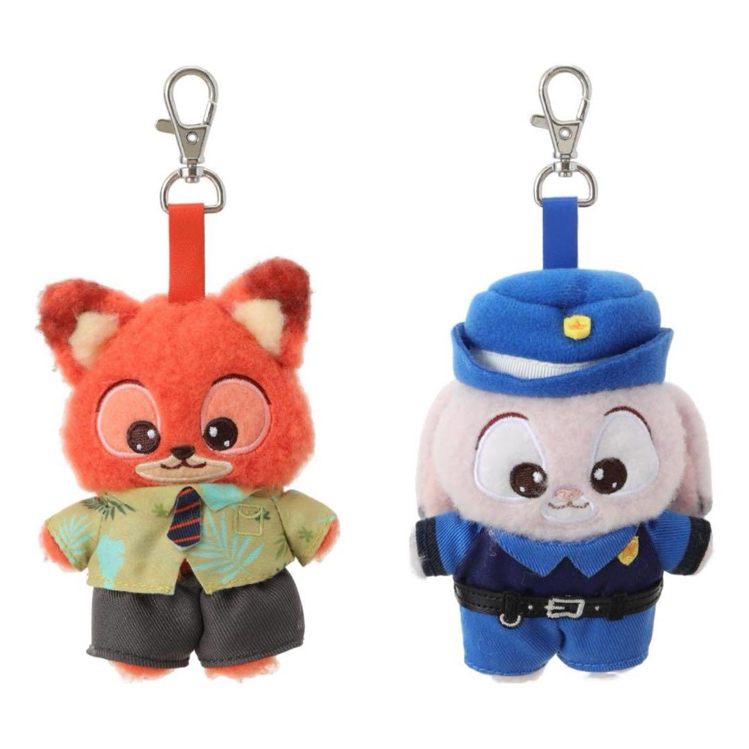 ズートピア miniso ぬいぐるみ キーホルダー ニック ジュディ 2個