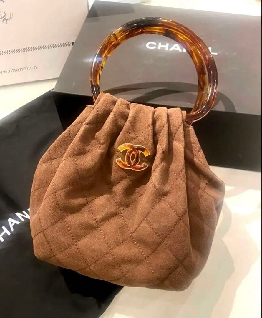 CHANEL ステッチトートバッグ　ブラウン　ノベルティ